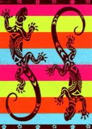 (XL) 140x200cm Two Lézard Couleurs